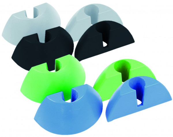 8 Endkappen für Care Magnet, blau / grün / schwarz / weiß